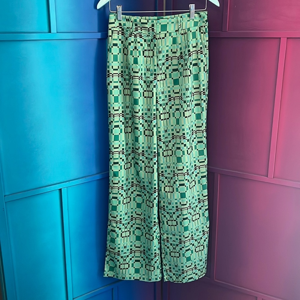 Princess Polly Funky High Waisted Green Pants